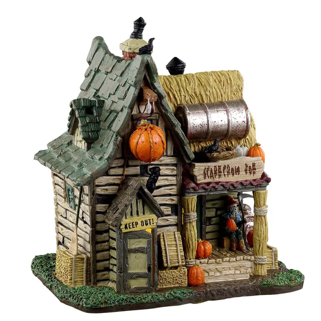 lemax-spooky-town-the-last-straw-house-of-the-scarecrow-maison-hant-e-miniature image 1