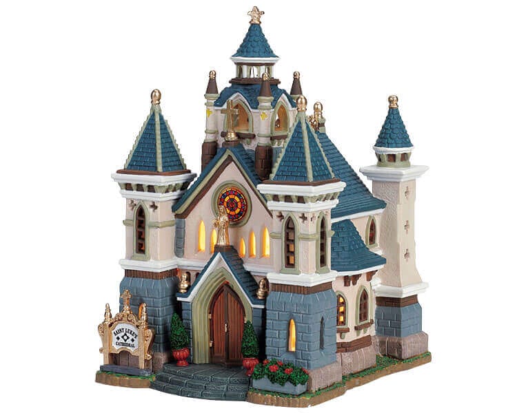 lemax-st-luke-s-cathedral-b-timent-miniature-lumineux-village image 2