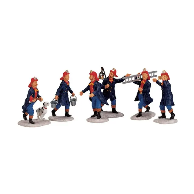 lemax-fireman-set-of-6-figurines-pompiers-miniatures-lot-de-6 image 1