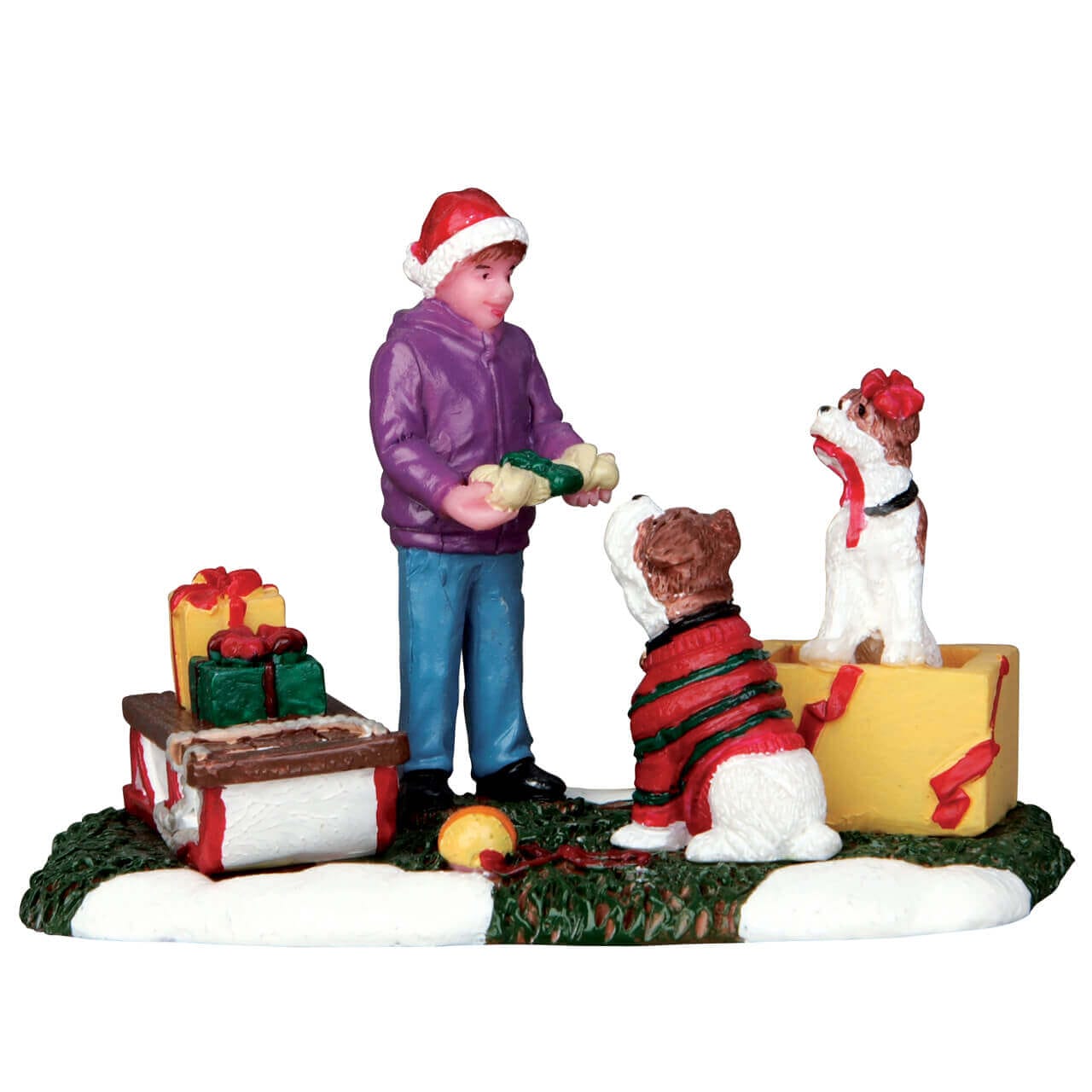 lemax-santa-s-pets-figurine-chiens-de-no-l-et-cadeaux image 1