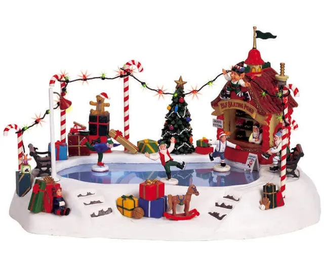 lemax-elf-skating-pond-figurine-village-de-no-l-patinoire-elfes image 1