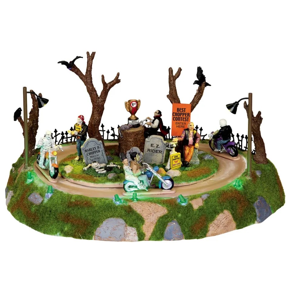 lemax-monster-motorcycle-rally-figurine-spooky-town-cimeti-re-moto-monstres image 1