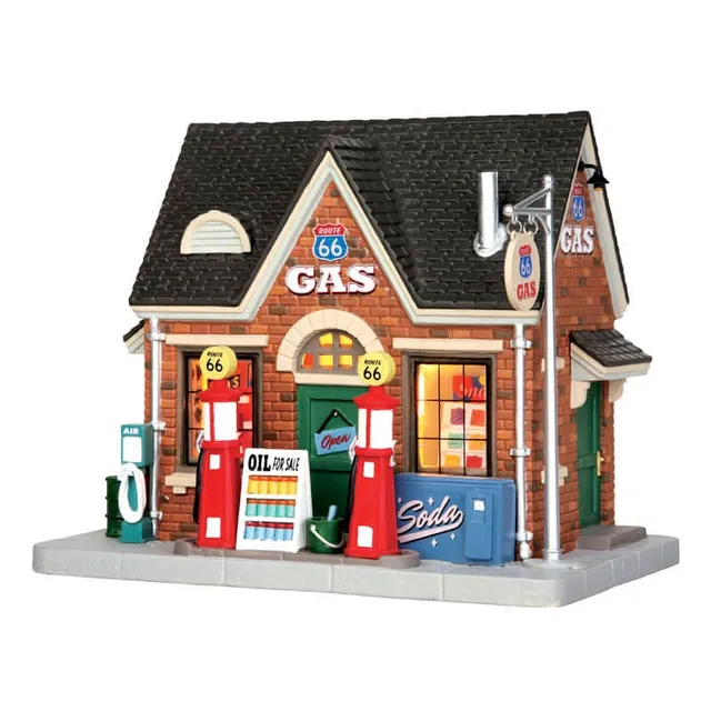 lemax-vintage-gas-station-village-miniature-station-service-r-tro image 1