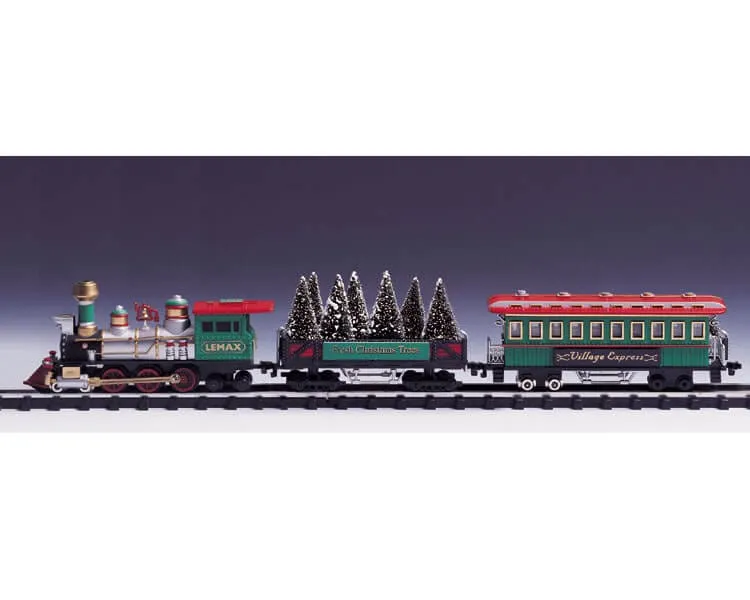 lemax-village-express-three-train-cars-wagons-de-train-miniatures image 1