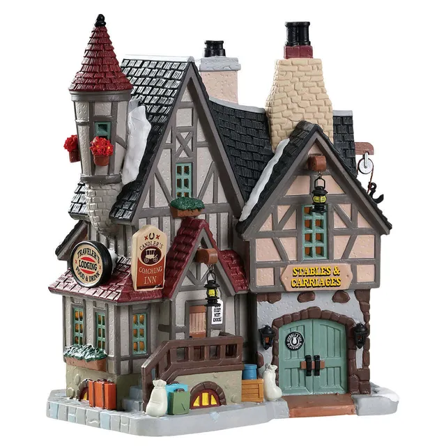 lemax-caddington-candlers-coaching-inn-auberge-miniature-lumineuse image 1