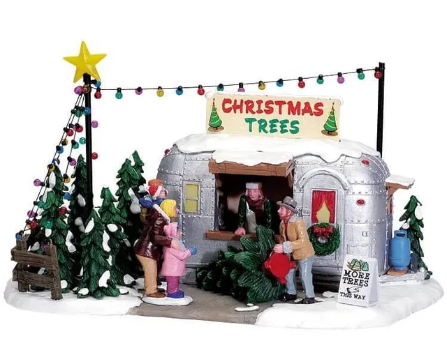 lemax-vintage-tree-lot-stand-sapins-miniature-lumineux image 1