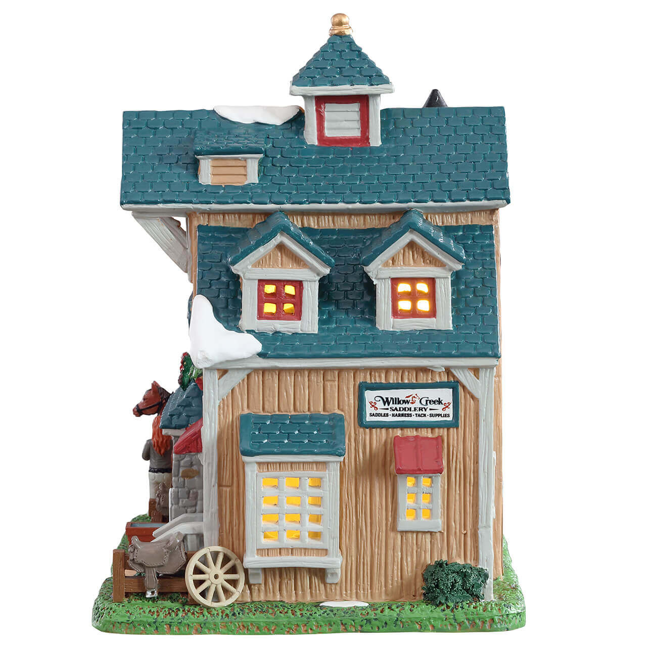 lemax-willow-creek-equestrian-center-centre-questre-miniature-lumineux image 3
