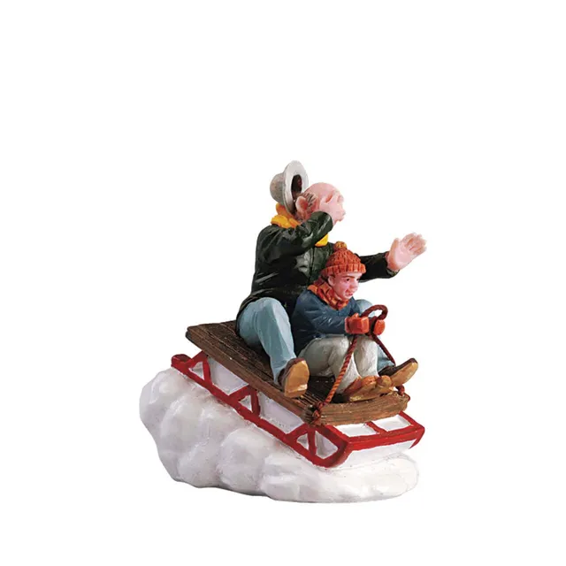 lemax-sledding-with-gramps-figurine-luge-de-collection image 1