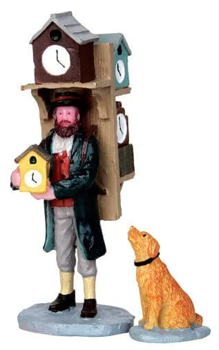 lemax-clock-seller-set-of-2-figurines-miniatures-marchandes-d-horloges image 1