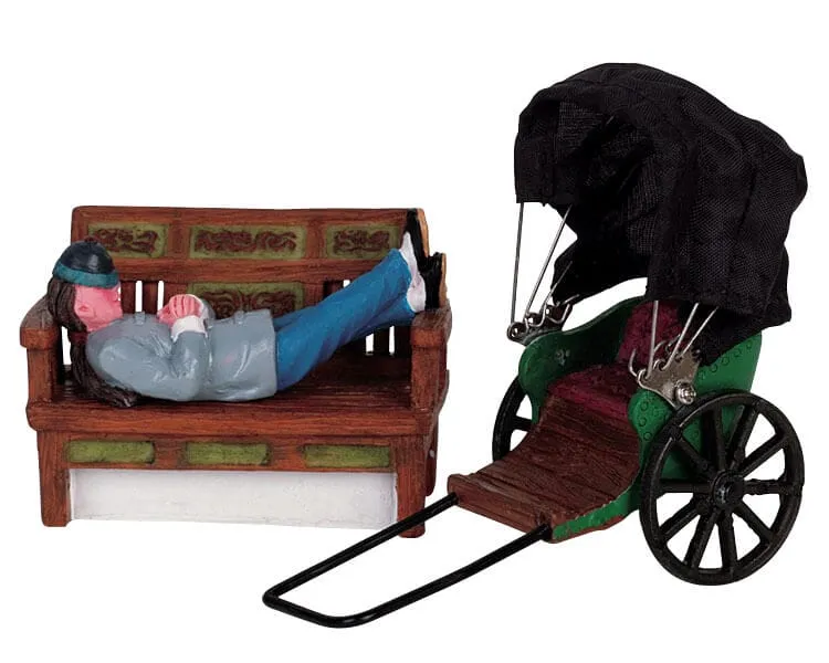 lemax-rickshaw-rides-figurine-miniature-de-collection image 1