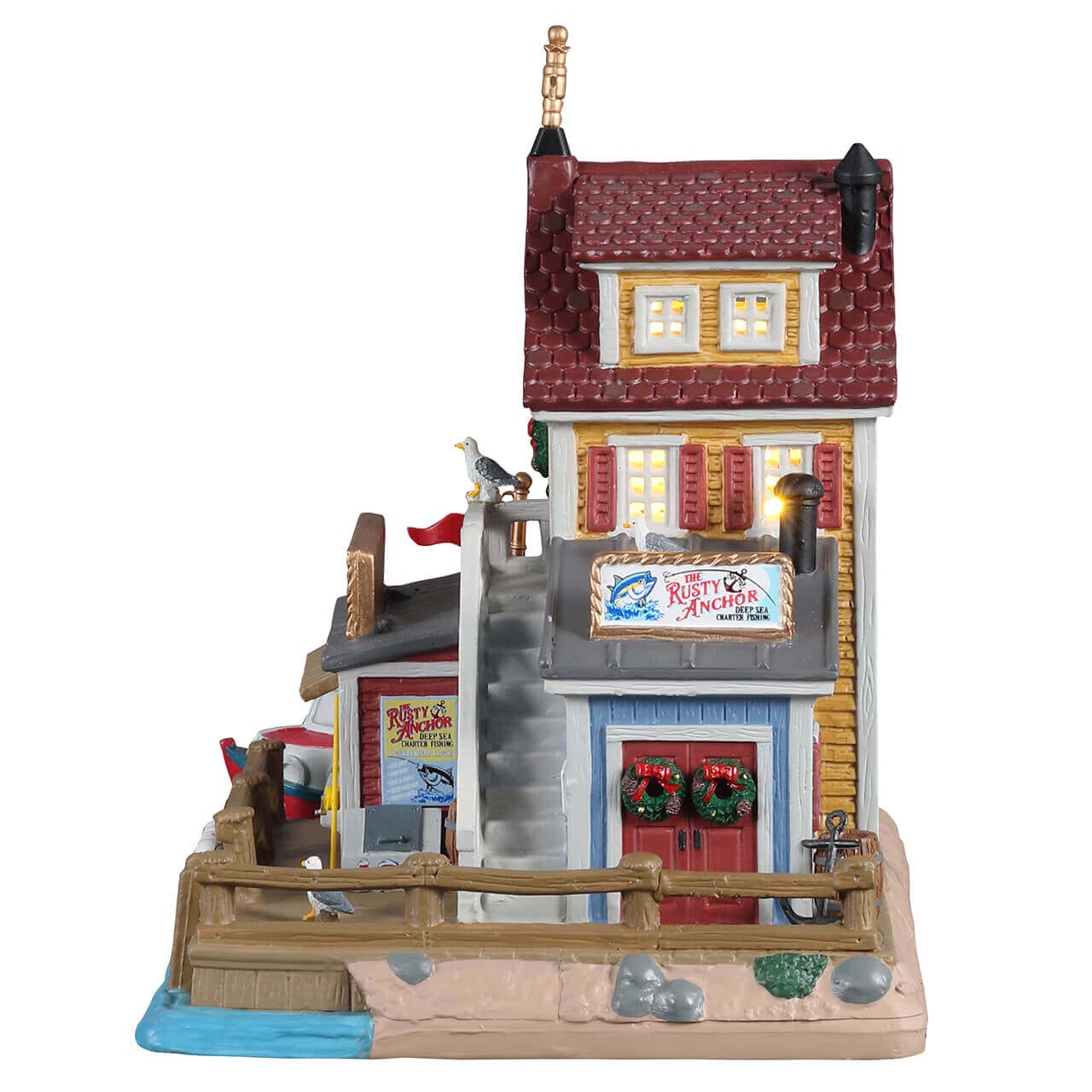 lemax-the-rusty-anchor-deep-sea-charter-fishing-b-timent-miniature-bord-de-mer image 3