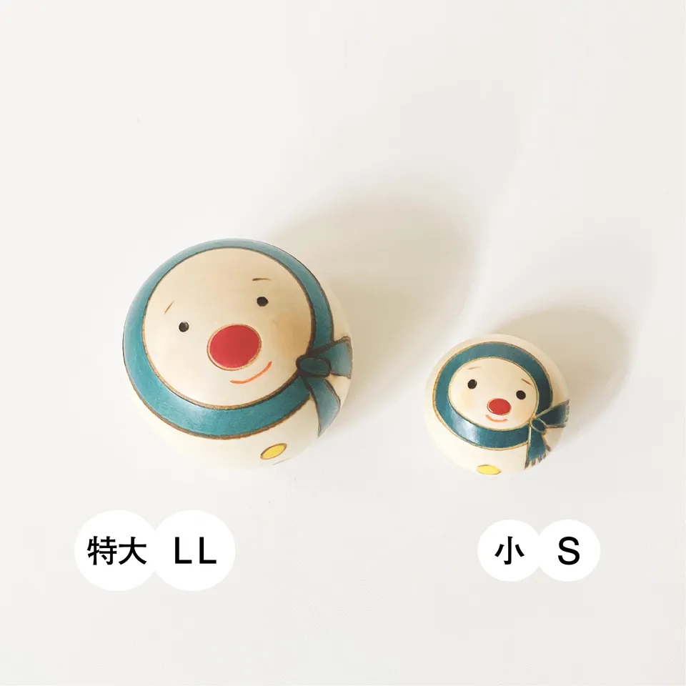 usaburo-kokeshi-bonhomme-de-neige-rond-figurine-artisanale-no-l image 1