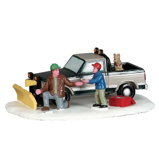lemax-snow-plow-set-up-accessoire-miniature-de-village image 1