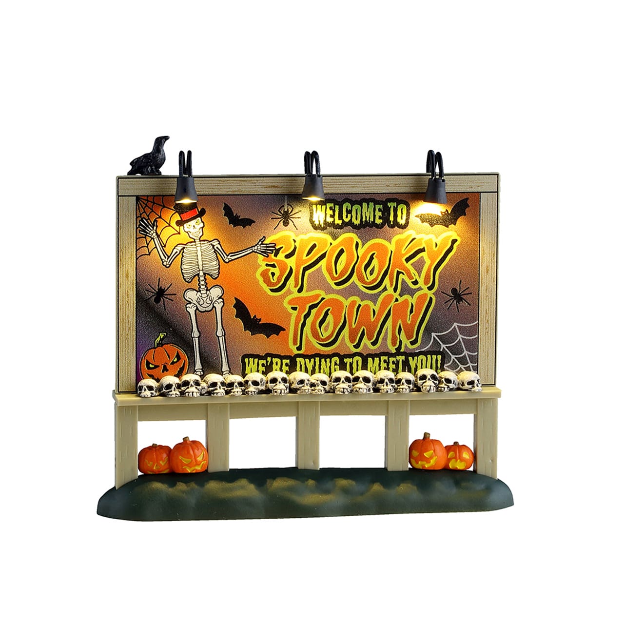 lemax-welcome-to-spooky-town-sign-panneau-lumineux image 1