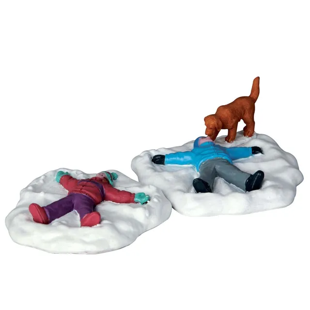 lemax-snow-angels-set-of-2-figurines-enfants-dans-la-neige image 1