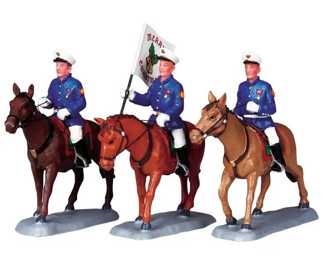 lemax-equestrian-flag-bearers-figurines-miniatures image 1