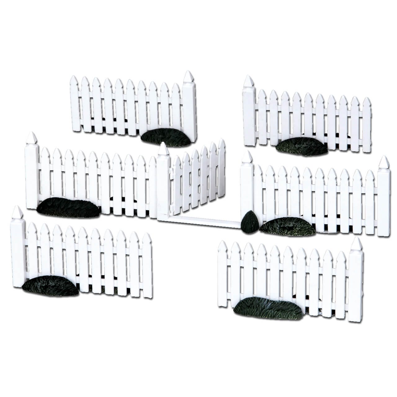 lemax-plastic-picket-fence-set-of-7-cl-tures-miniatures image 1
