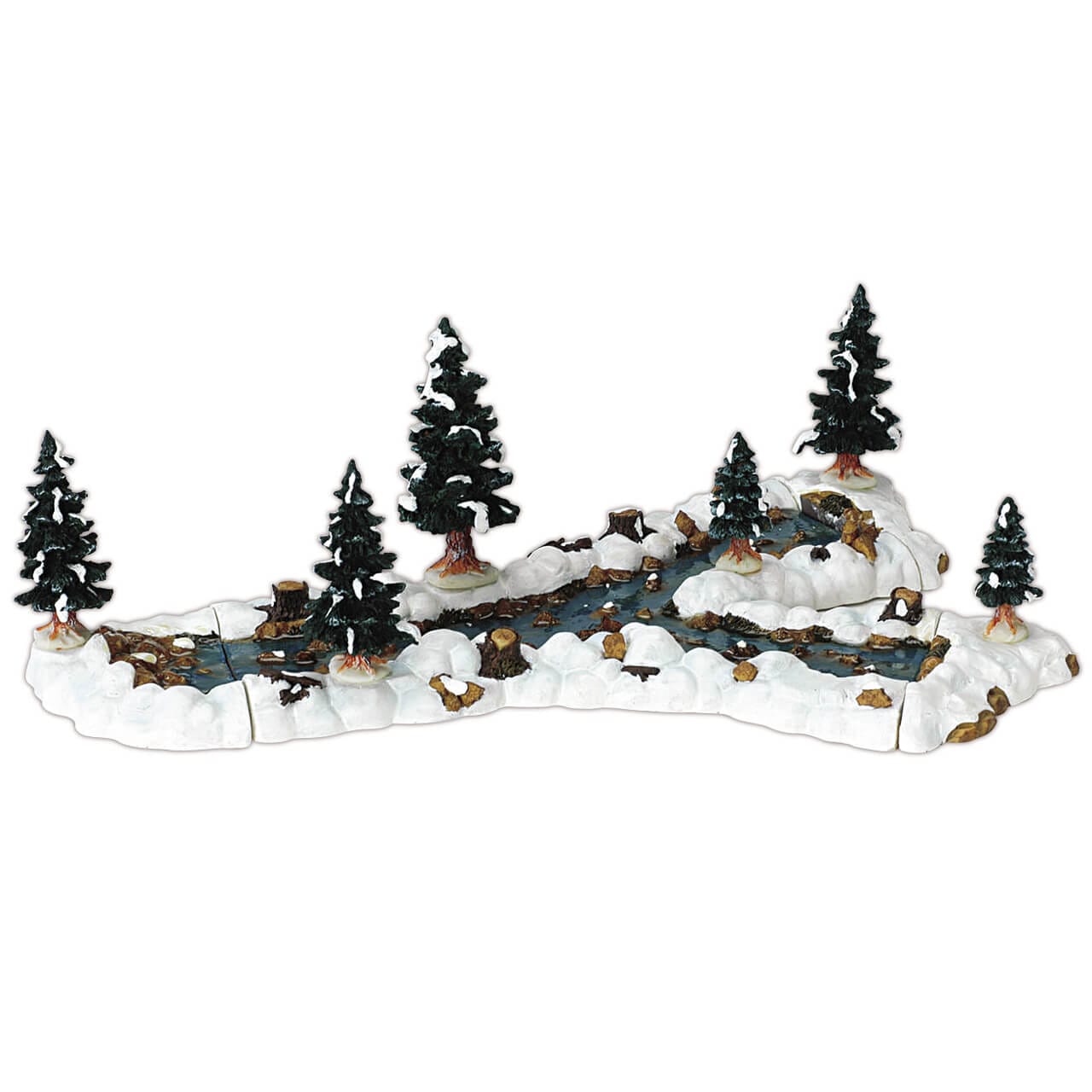 lemax-mill-stream-fork-set-of-10-accessoire-pont-miniature-village image 2