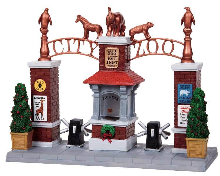 lemax-city-zoo-entrance-entr-e-de-zoo-miniature image 1