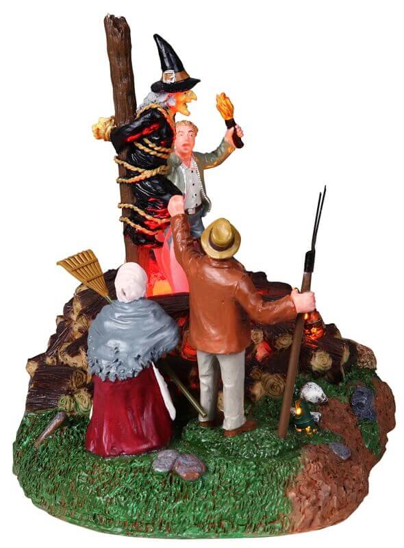 lemax-witch-burning-d-cor-lumineux-b-cher-de-sorci-re-spooky-town image 2