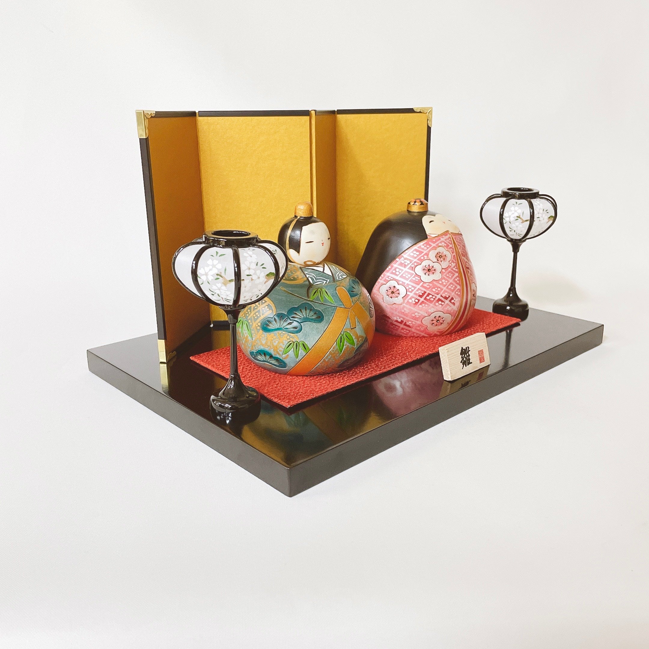 usaburo-kokeshi-heian-hina-paix-duo-artisanal-10-5-cm-set image 6