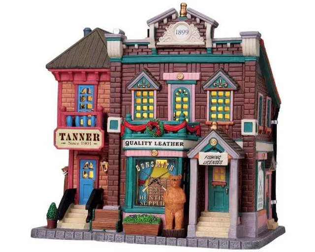 lemax-gunsmith-tanner-boutique-western-miniature-lumineuse image 1