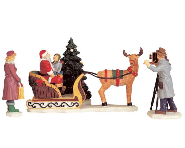 lemax-santa-s-sleigh-tra-neau-du-p-re-no-l-miniature image 1