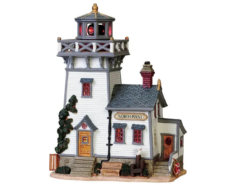 lemax-north-point-lighthouse-phare-lumineux-village-miniature image 1