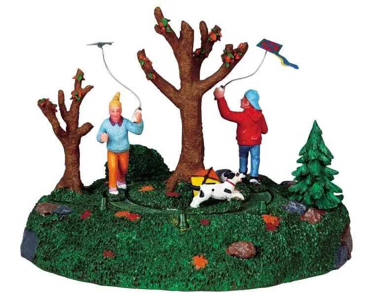 lemax-flying-kites-figurine-miniature-parc-et-printemps image 1