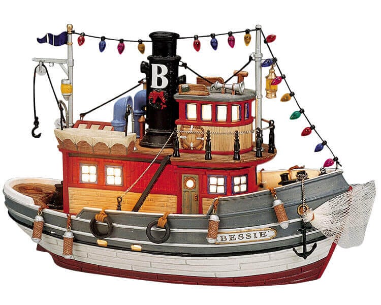 lemax-bessie-tug-boat-bateau-remorqueur-miniature-village image 2