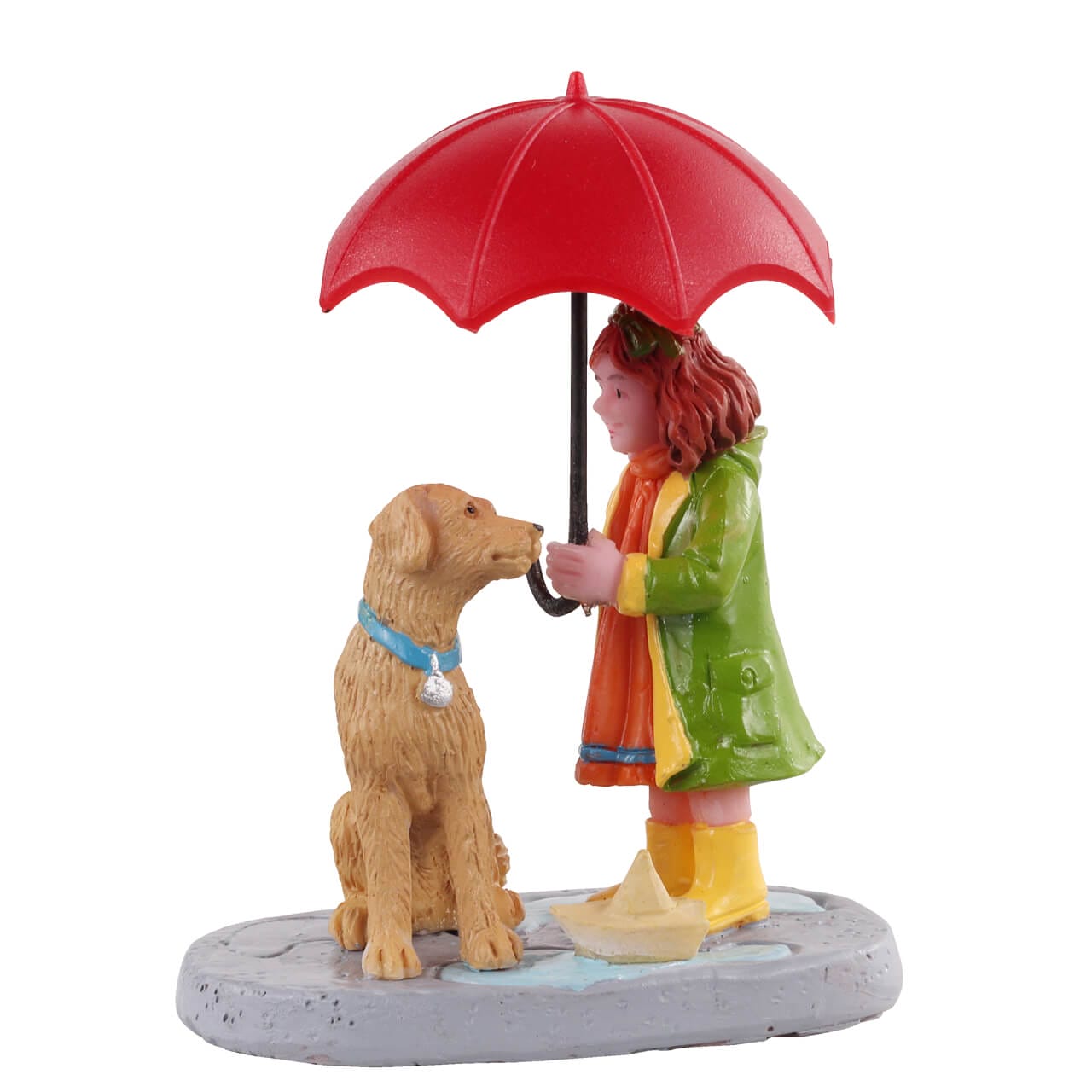 lemax-umbrella-sharing-figurine-fillette-et-chien-sous-parapluie image 1