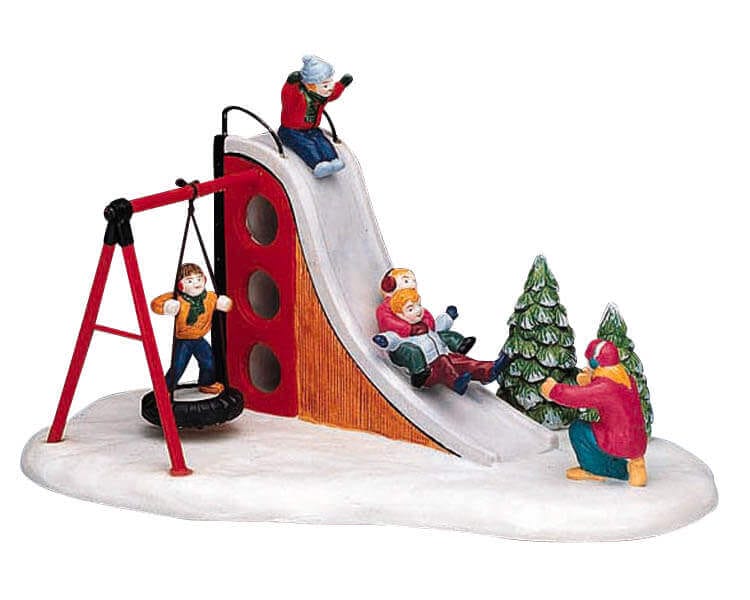 lemax-fun-on-the-slide-figurine-toboggan-d-hiver-miniature image 1