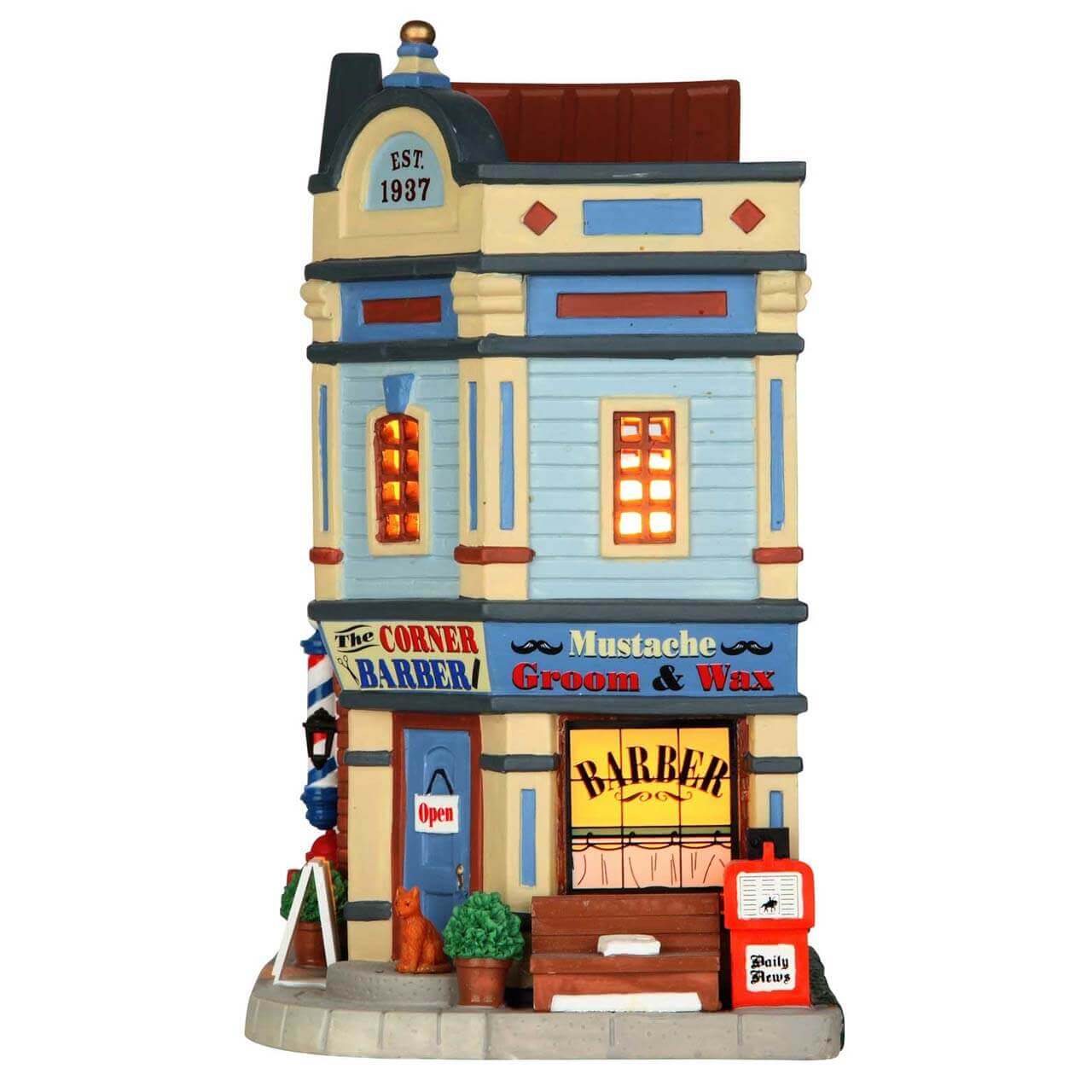 lemax-the-corner-barber-shop-b-timent-miniature-barbier image 3