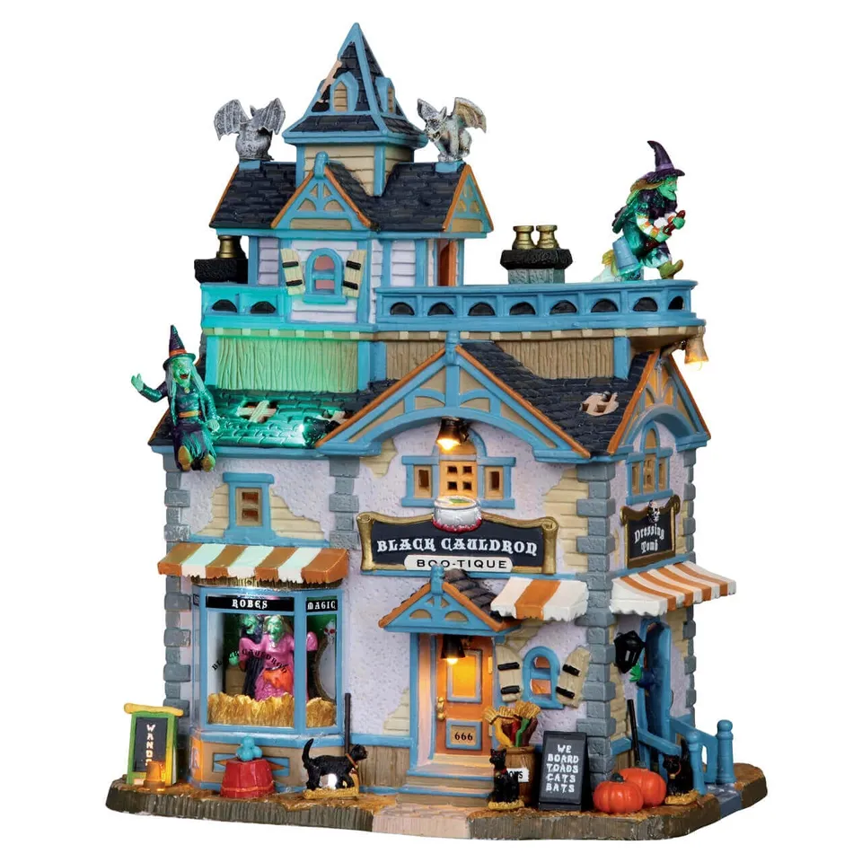 lemax-black-cauldron-bootique-b-timent-miniature-boutique-sorci-res-spooky-town image 1