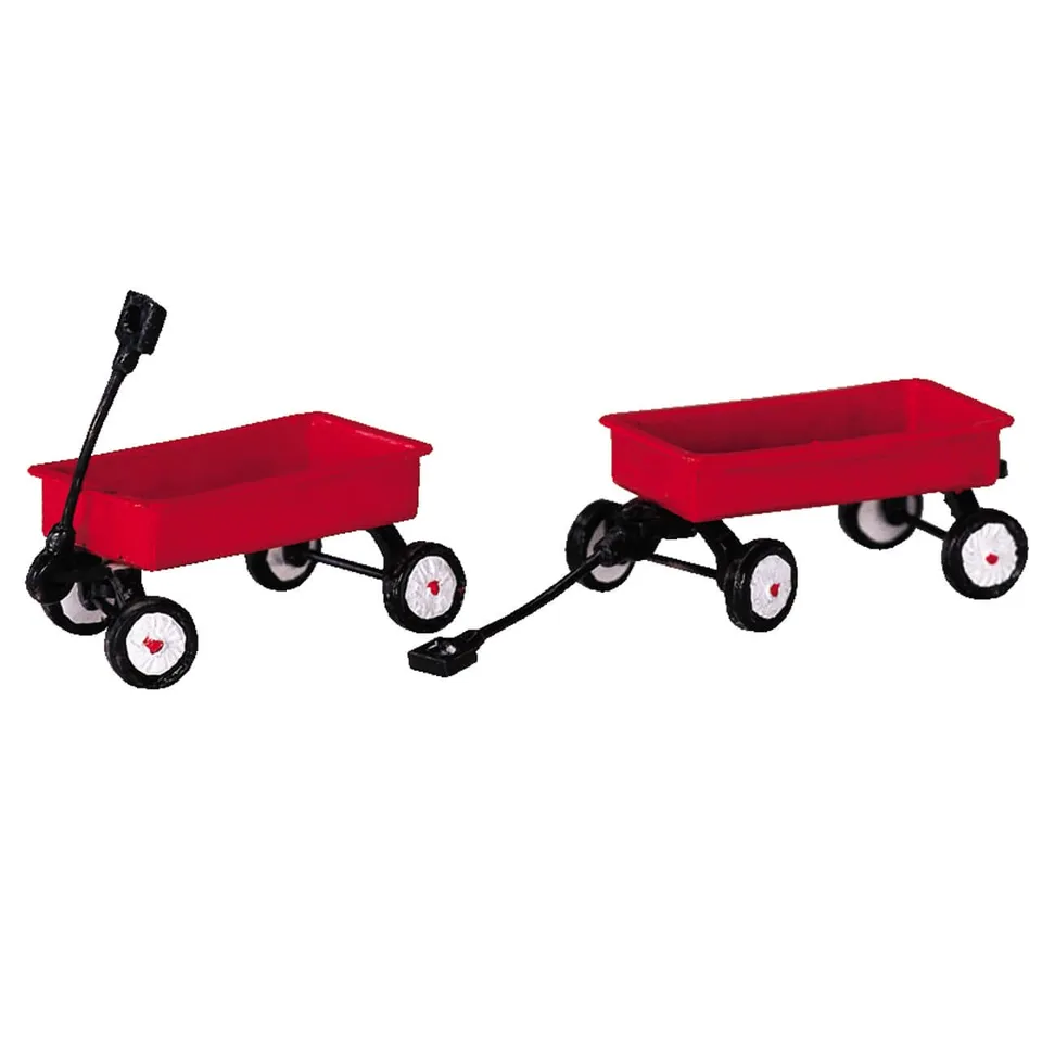 lemax-red-wagons-set-of-2-lot-de-2-charrettes-rouges-miniatures image 1
