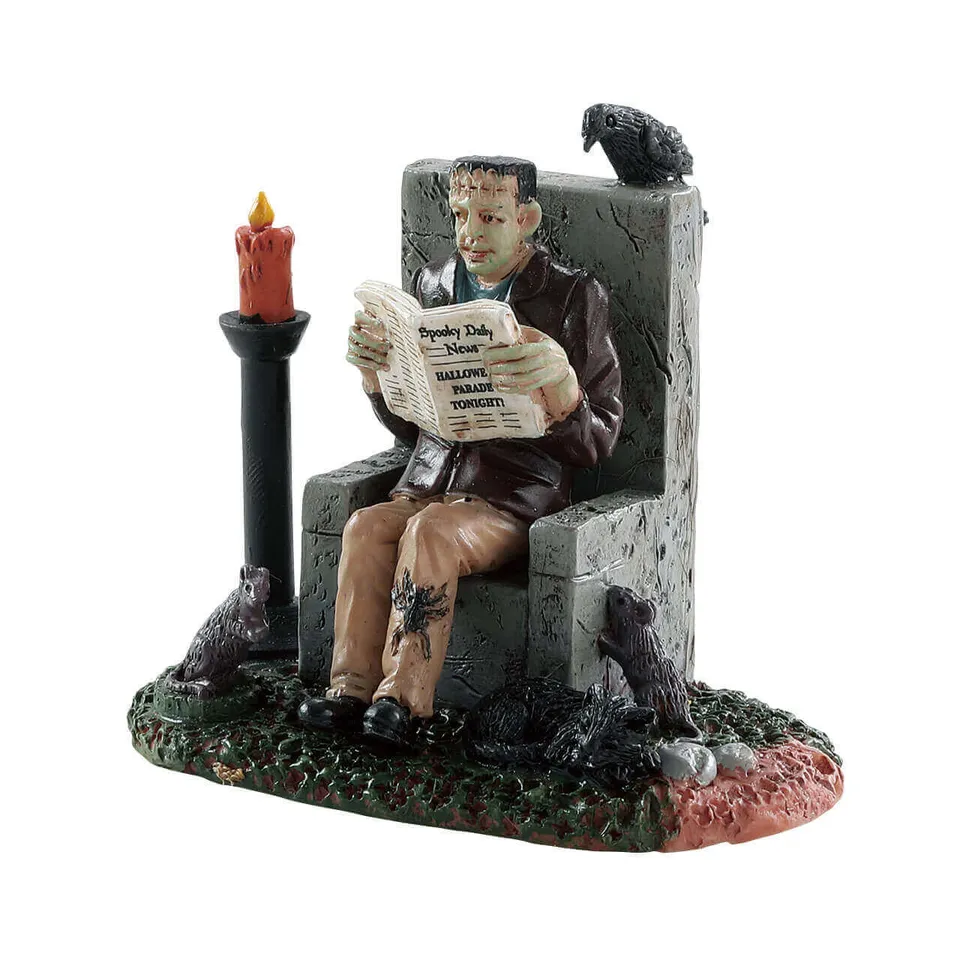 lemax-monster-reading-spooky-news-figurine-halloween-spooky-town image 1