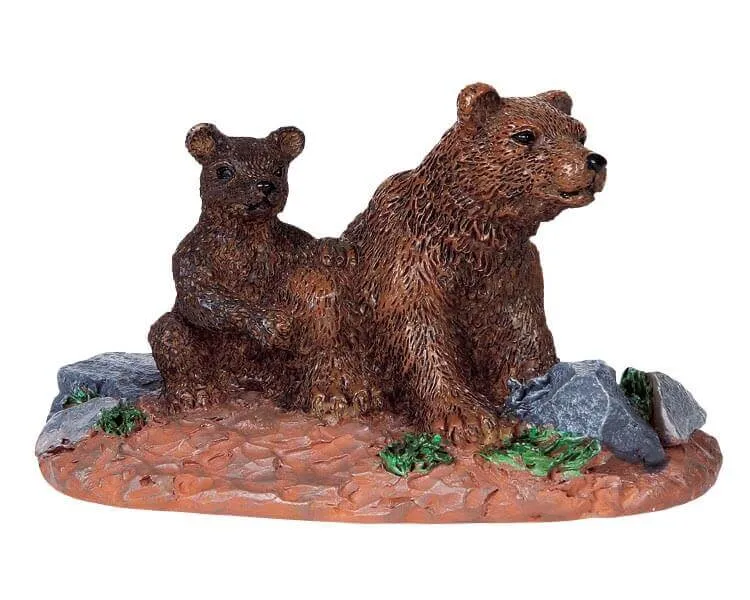 lemax-mother-bear-figurine-miniature-ourse-et-ourson image 1