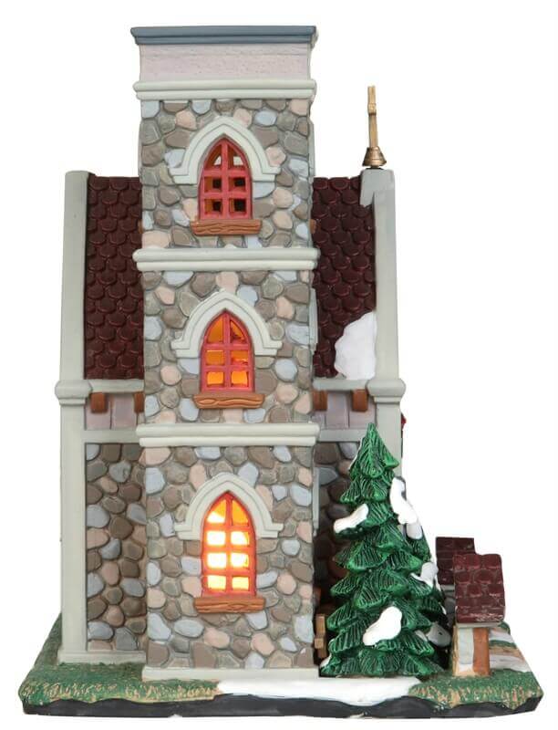 lemax-pine-grove-chapel-b-timent-lumineux-chapelle-enneig-e image 3