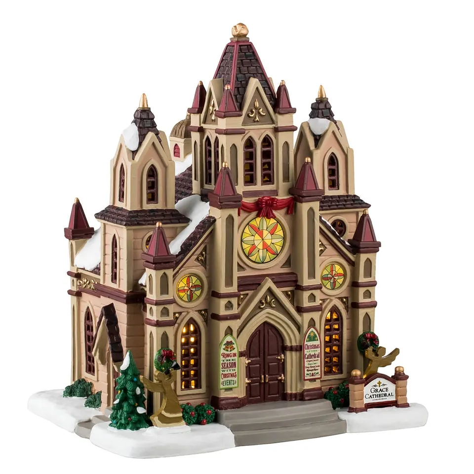 lemax-grace-cathedral-b-timent-lumineux-glise-caddington-village image 1