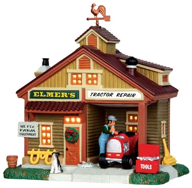 lemax-elmer-s-tractor-tracteur-miniature-de-ferme-de-collection image 1