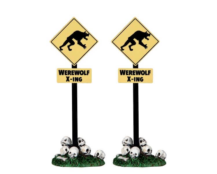 lemax-werewolf-crossing-sign-panneau-spooky-town image 1