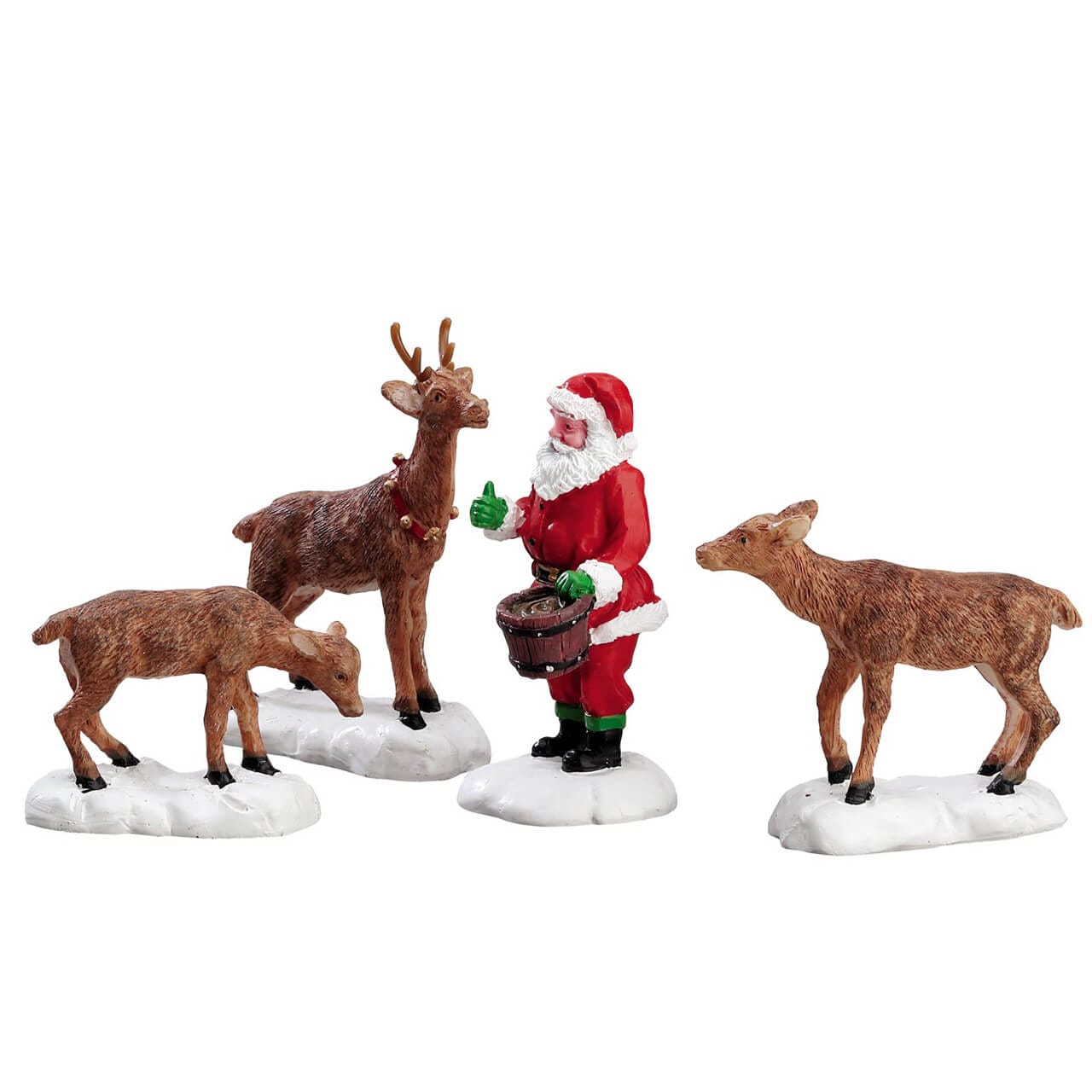 lemax-santa-feeds-reindeer-set-of-4-figurines-miniature image 1