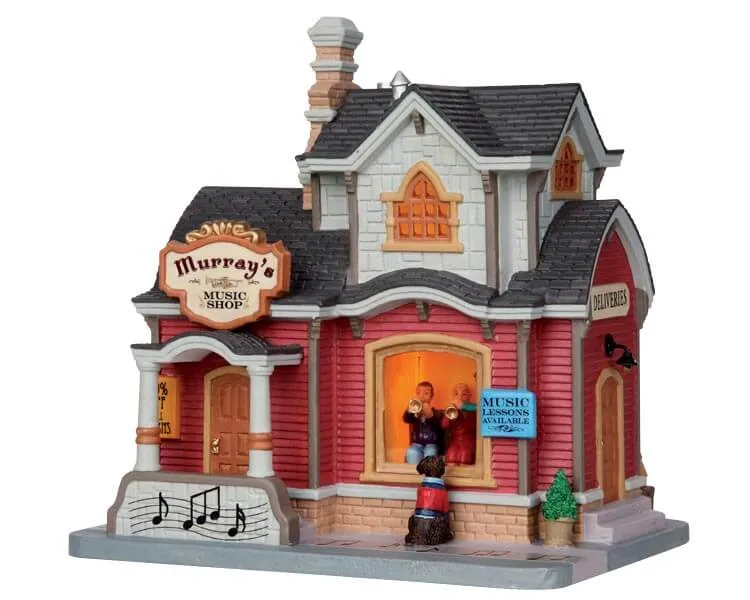 lemax-murray-s-music-shop-b-timent-miniature-village-de-no-l image 1