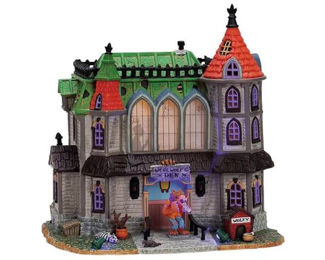 lemax-werewolf-s-den-b-timent-miniature-antre-du-loup-garou image 1
