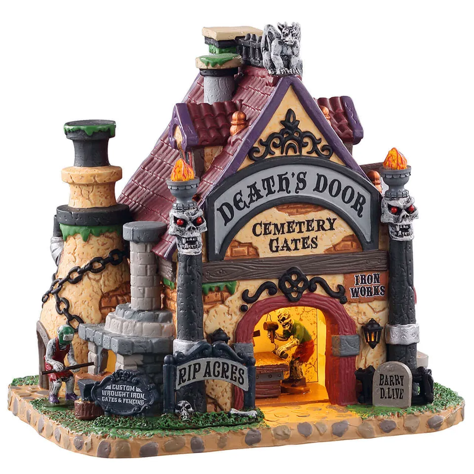 lemax-death-s-door-cemetery-gates-portail-cimeti-re-miniature-spooky-town image 1