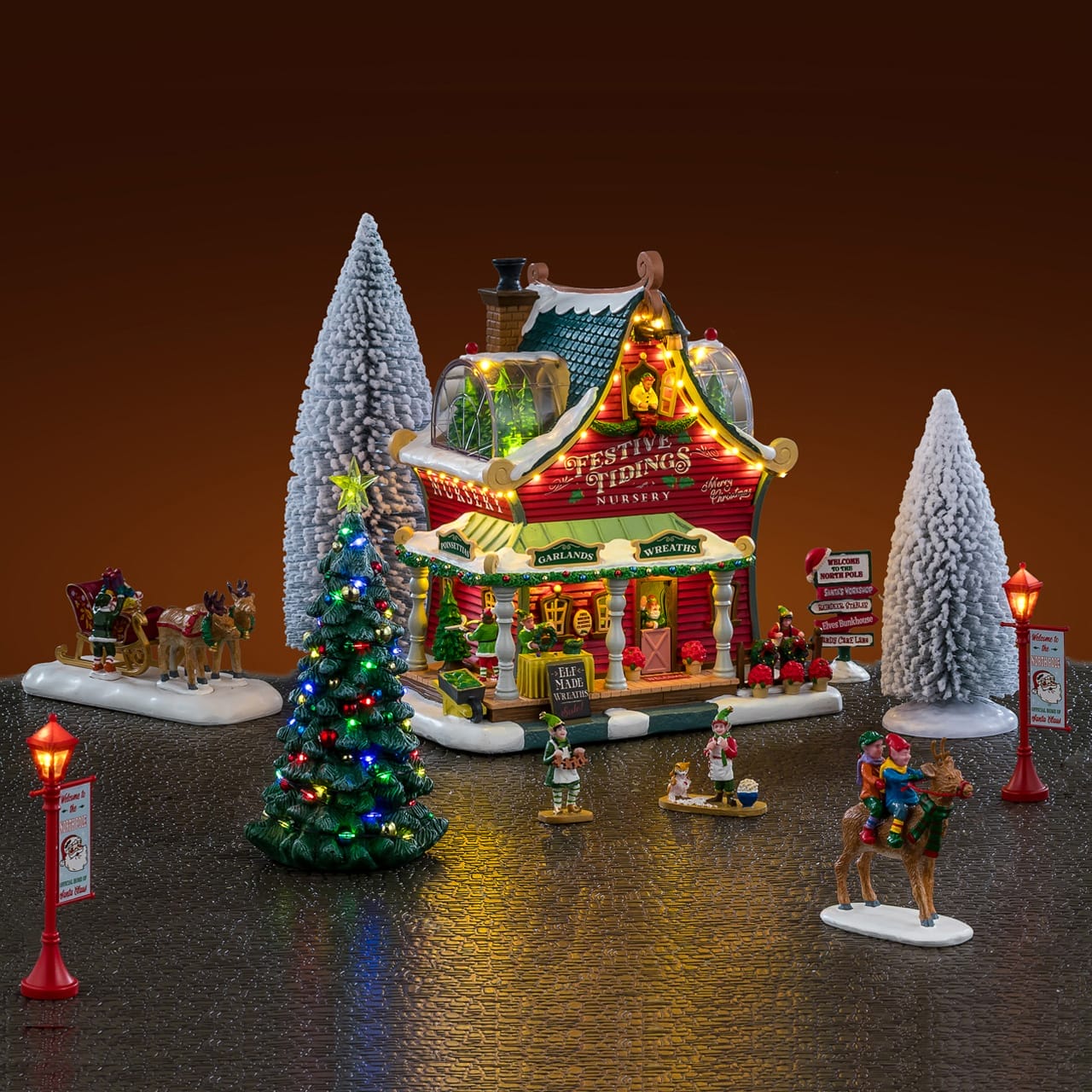 lemax-festive-tidings-nursery-set-village-miniature-lumineux-santa-s-wonderland image 1