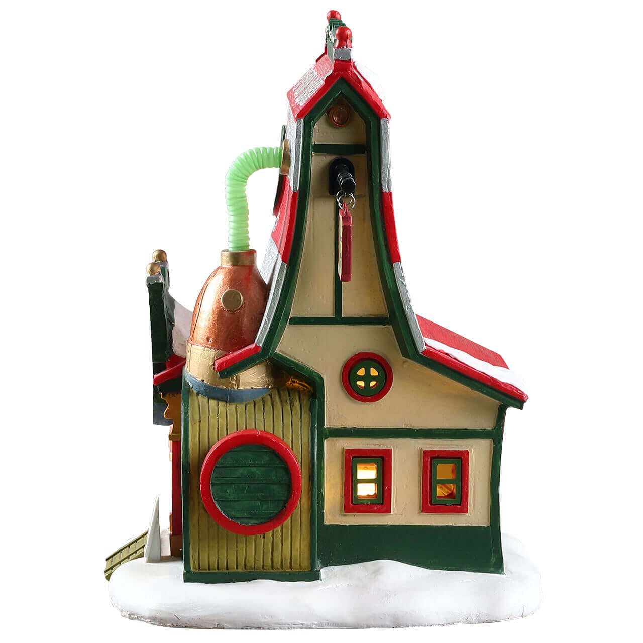 lemax-reindeer-grooming-barn-grange-miniature-lumineuse image 2