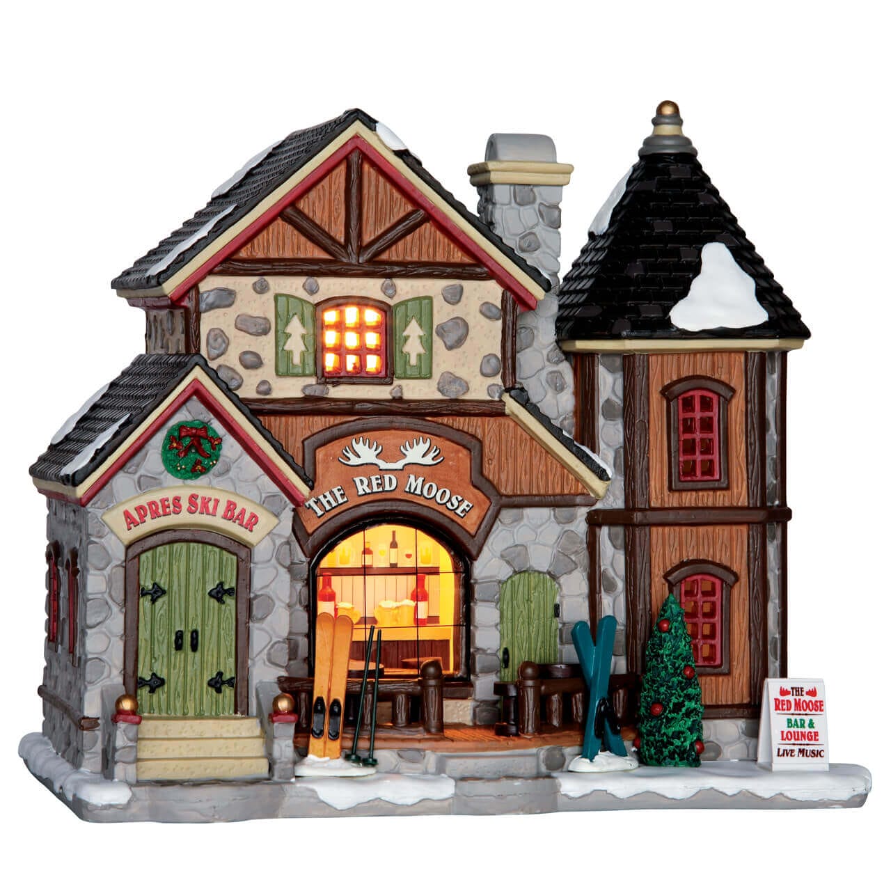 lemax-the-red-moose-bar-bar-miniature-lumineux-de-village image 1