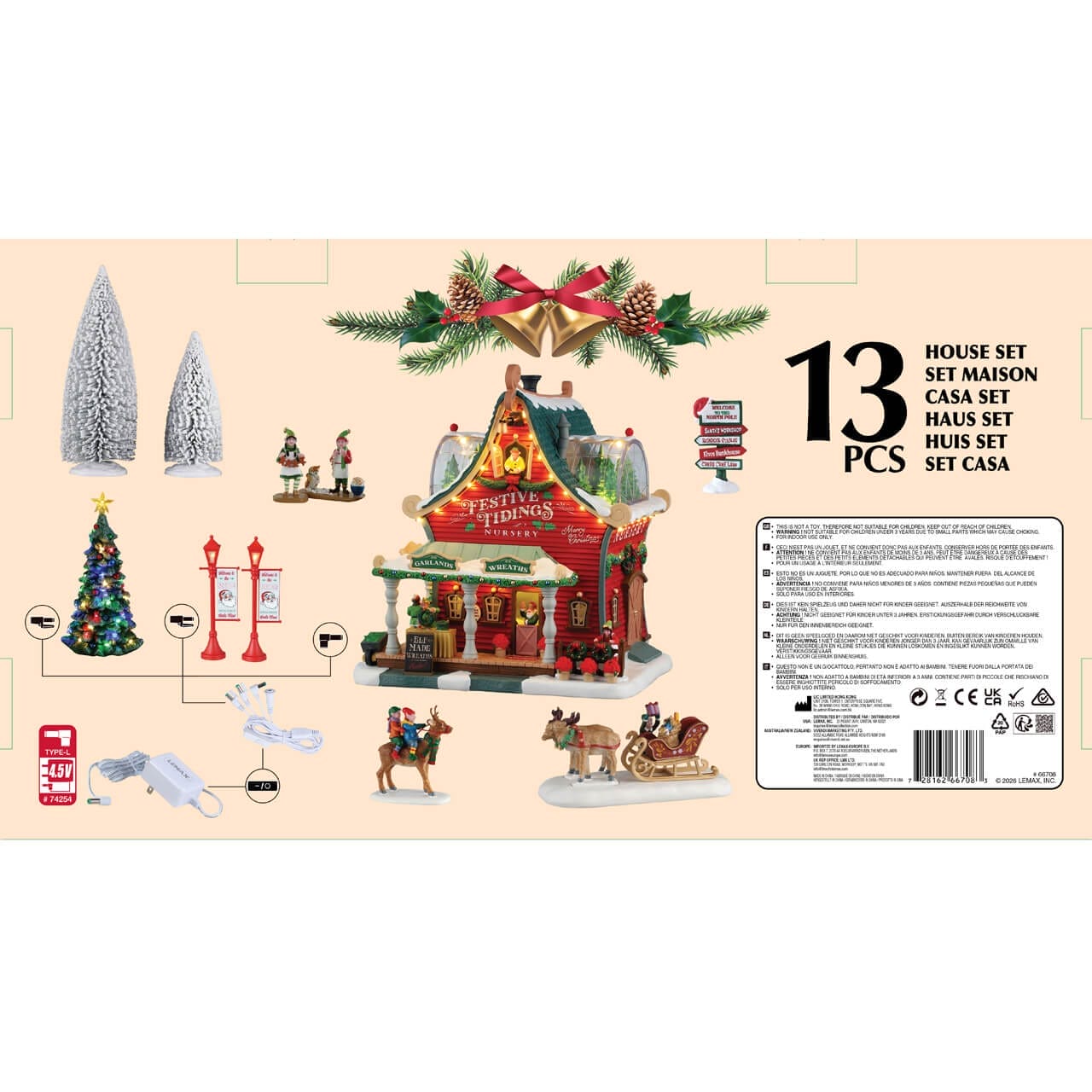 lemax-festive-tidings-nursery-set-village-miniature-lumineux-santa-s-wonderland image 3