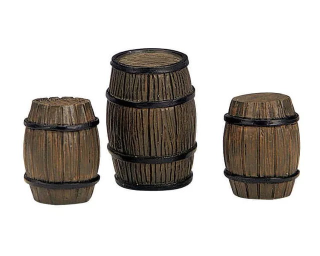lemax-barrels-lot-tonneaux-miniatures-accessoires-village image 1